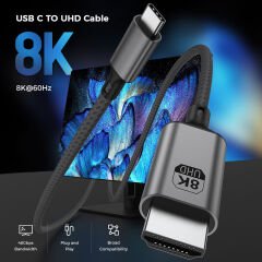 Markofist Type-C to HDMI Kablo 1.8m, 8K 60Hz, HDMI 2.1 (LEVELS-CH8-1.8M)