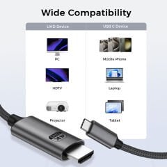 Markofist Type-C to HDMI Kablo 2m, 4K 60Hz, HDMI 2.0 (LEVELS-CH4-2M)