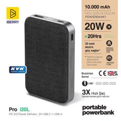 IBERRY i20L 10000mAh PD 3.0 20W Hızlı Powerbank Taşınabilir Şarj Cihazı