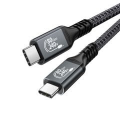 Markofist Type-C to Type-C Kablo 80cm, USB 4, 4K 144Hz Görünütü, 80Gbps Data, 240W Hızlı Şarj, Thunderbolt 3 4 (LEVELS-AVDC20-0.8M)