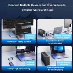 Markofist Thunderbolt 5 Kablo 1m, 16K 30Hz Görünütü, 120Gbps Data, 240W Hızlı Şarj (LEVELS-TB5-1M)