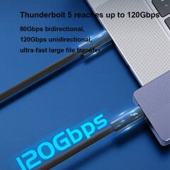 Markofist Thunderbolt 5 Kablo 1m, 16K 30Hz Görünütü, 120Gbps Data, 240W Hızlı Şarj (LEVELS-TB5-1M)