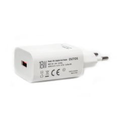 Outos C10S QC 3.0 18W Şarj Aleti + Lighitning USB Kablo Seti