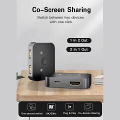 Markofist MF-SWC20 2 Port 8K HDMI Switch (Çift Yönlü)