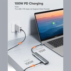 Cablecreation CD0786 HDMI Ethernet 2xUSB 3.0 USB-C SD TF 7 in 1 Multiport USB-C Hub