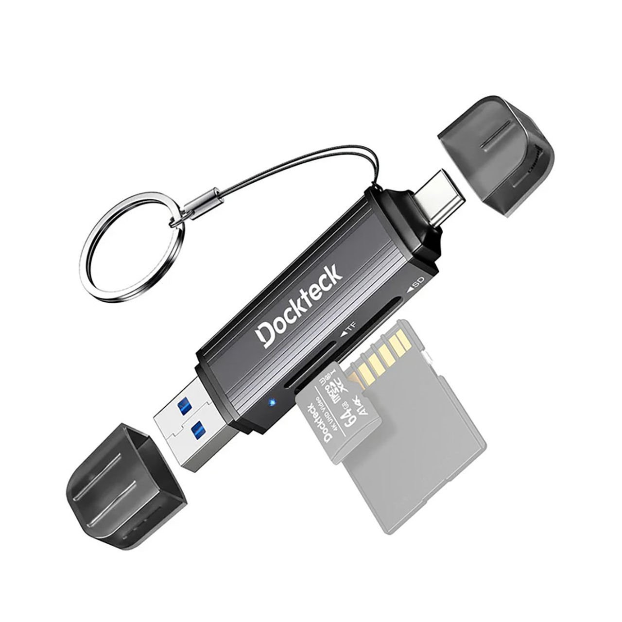 Dockteck DR0002 Type-C & USB-A Çoklu Hızlı SD TF Kart Okuyucu 5gbps