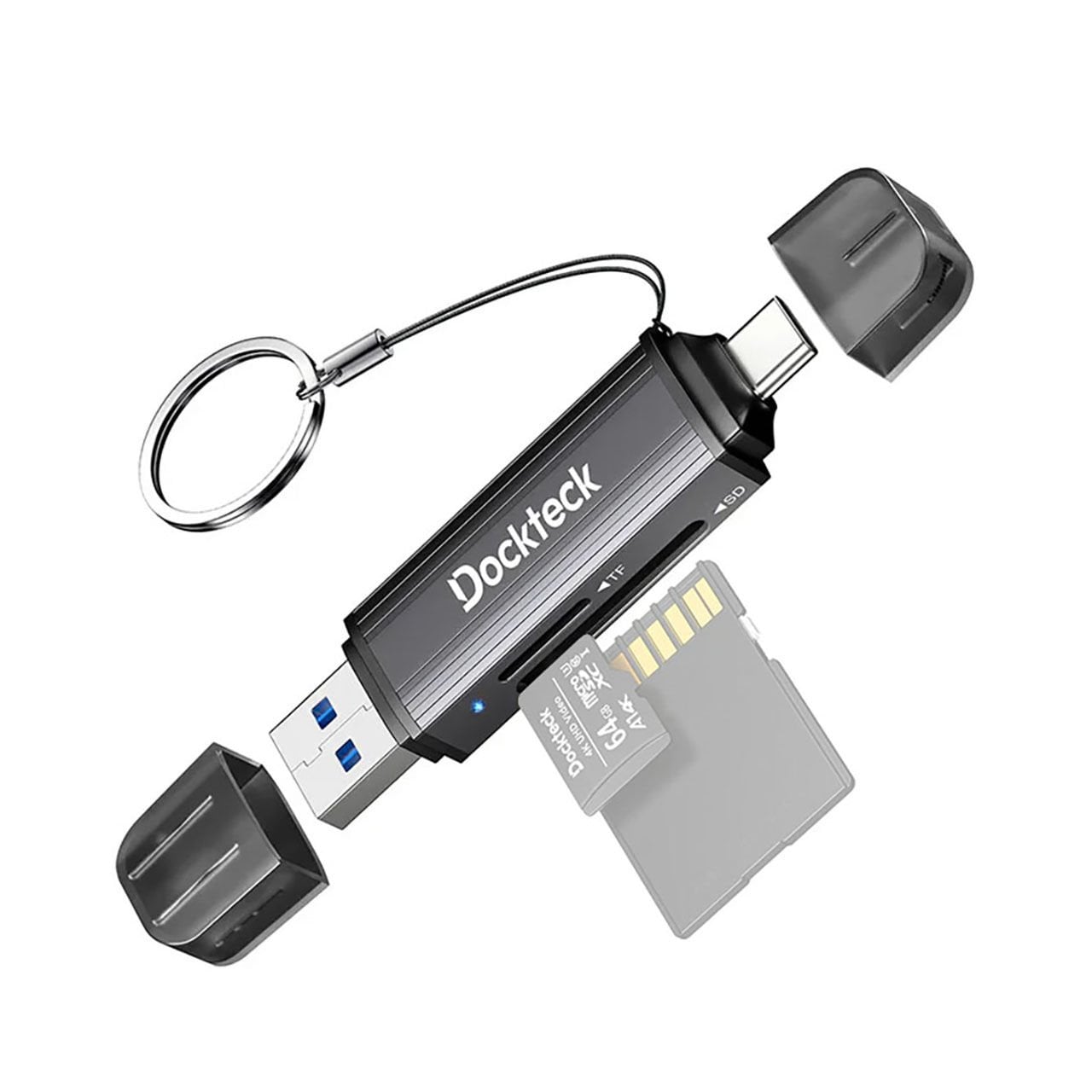Dockteck DR0002 Type-C & USB-A Çoklu Hızlı SD TF Kart Okuyucu 5gbps