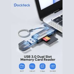 Dockteck DR0002 Type-C & USB-A Çoklu Hızlı SD TF Kart Okuyucu 5gbps