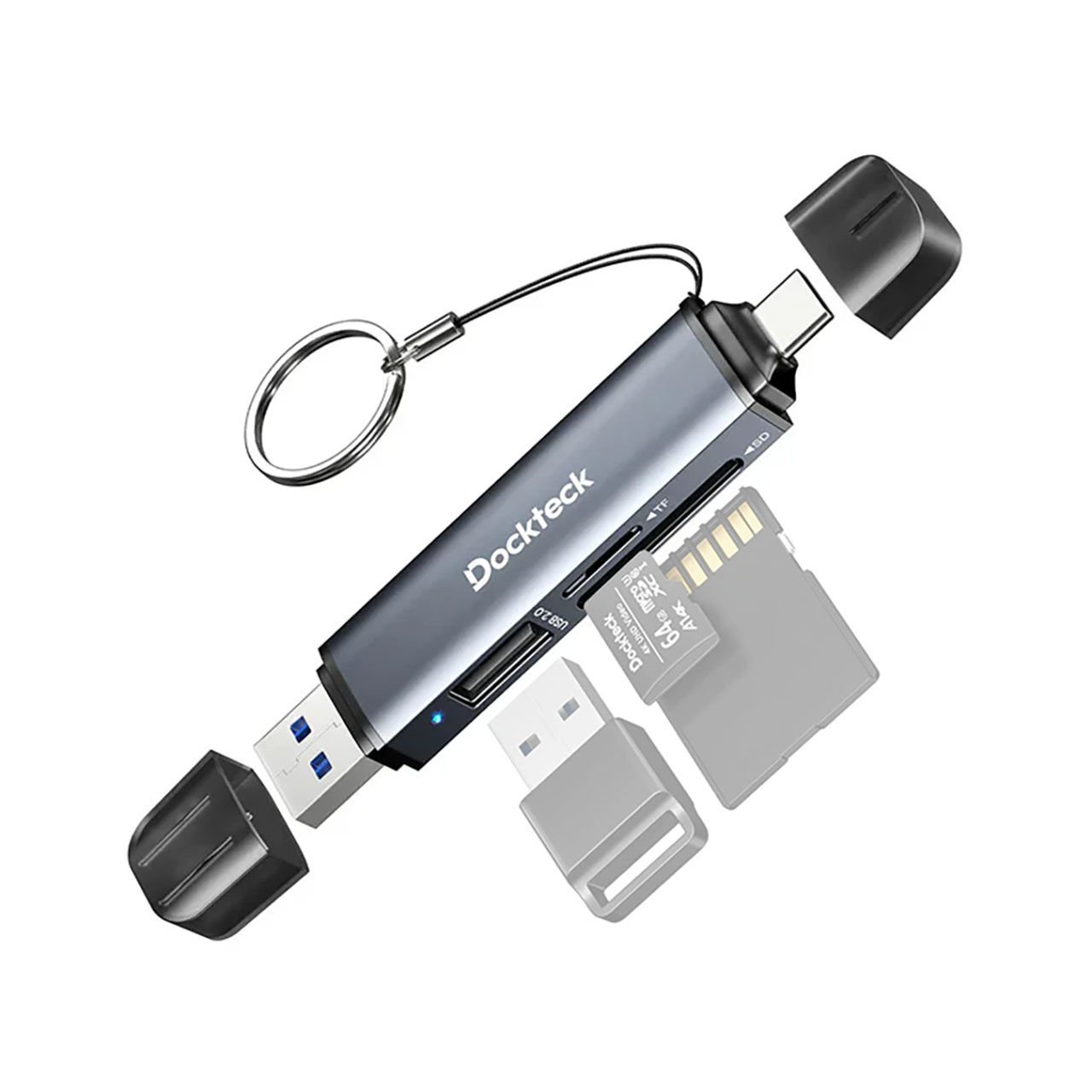 Dockteck DR0003 Type-C & USB-A Çoklu Hızlı SD TF Kart Okuyucu & OTG 5gbps