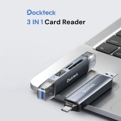 Dockteck DR0003 Type-C & USB-A Çoklu Hızlı SD TF Kart Okuyucu & OTG 5gbps