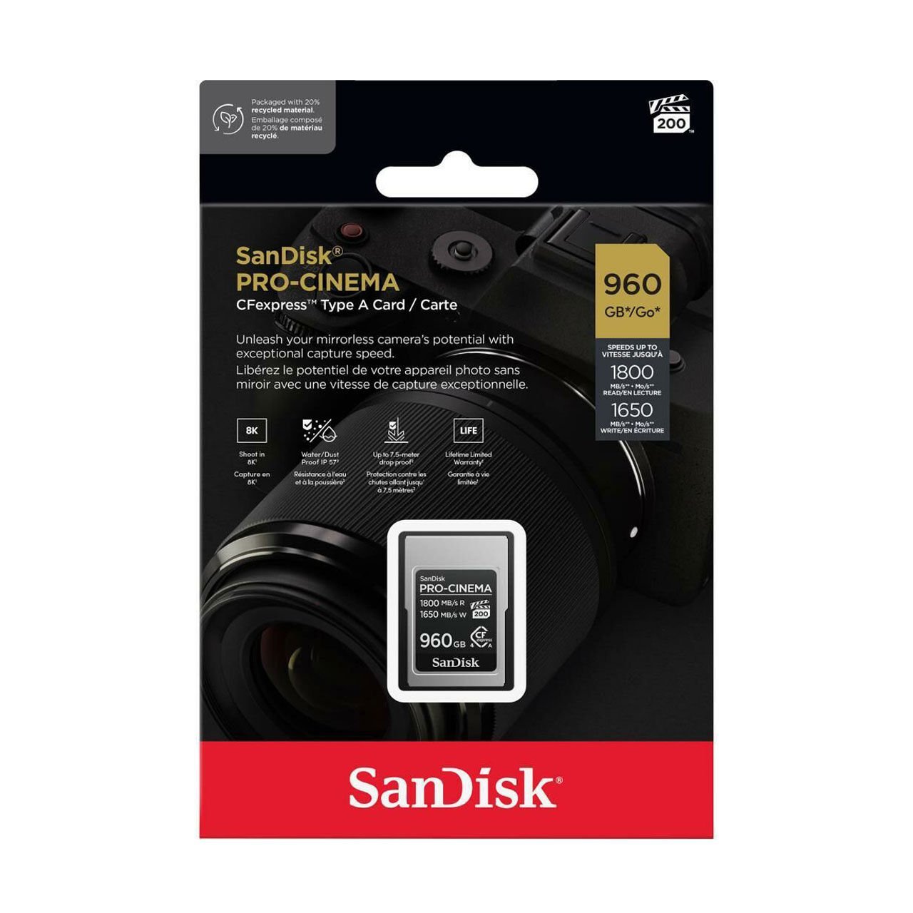 Sandisk Pro-Cinema 960 GB 1800mb/s CFexpress Type-A Hafıza Kartı