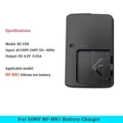 Markofist BC-CSN Sony Fotoğraf Makinesi NP-BN1 Batarya Şarj Aleti