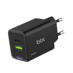 Bix BX2P46G GaN PD 45W Type-C ve USB-A QC 18W Çift Portlu Akım Korumalı Hızlı Şarj Cihazı Siyah