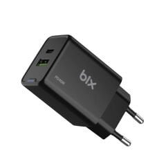 Bix BX2P46G GaN PD 45W Type-C ve USB-A QC 18W Çift Portlu Akım Korumalı Hızlı Şarj Cihazı Siyah