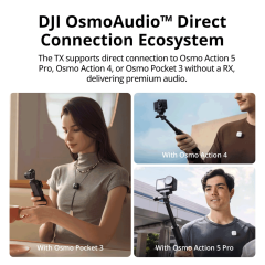 DJI Mic Mini Kablosuz Yaka Mikrofonu (1TX+1RX) - Distribütör Garantili