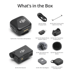 DJI Mic Mini Kablosuz Yaka Mikrofonu (1TX+1RX) - Distribütör Garantili