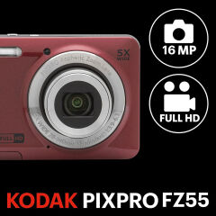 Kodak Pixpro FZ55 Dijital Fotoğraf Makinesi - Kırmızı