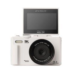Acton Flip Dijital Kompakt Fotoğraf Makinesi Retro Kamera - Beyaz