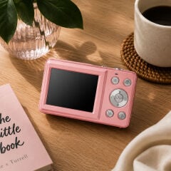 Acton Pixon Dijital Kompakt Fotoğraf Makinesi Retro Kamera - Pembe