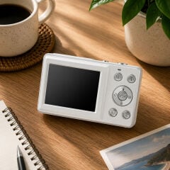 Acton Pixon Dijital Kompakt Fotoğraf Makinesi Retro Kamera - Beyaz