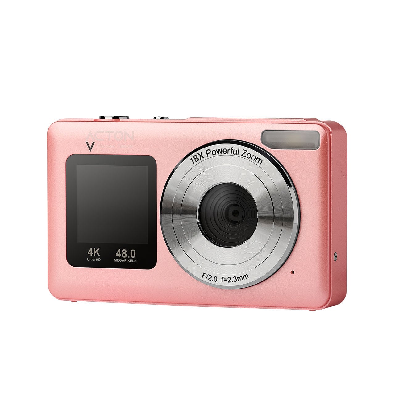 Acton Selfix Dijital Kompakt Fotoğraf Makinesi Retro Kamera - Pembe