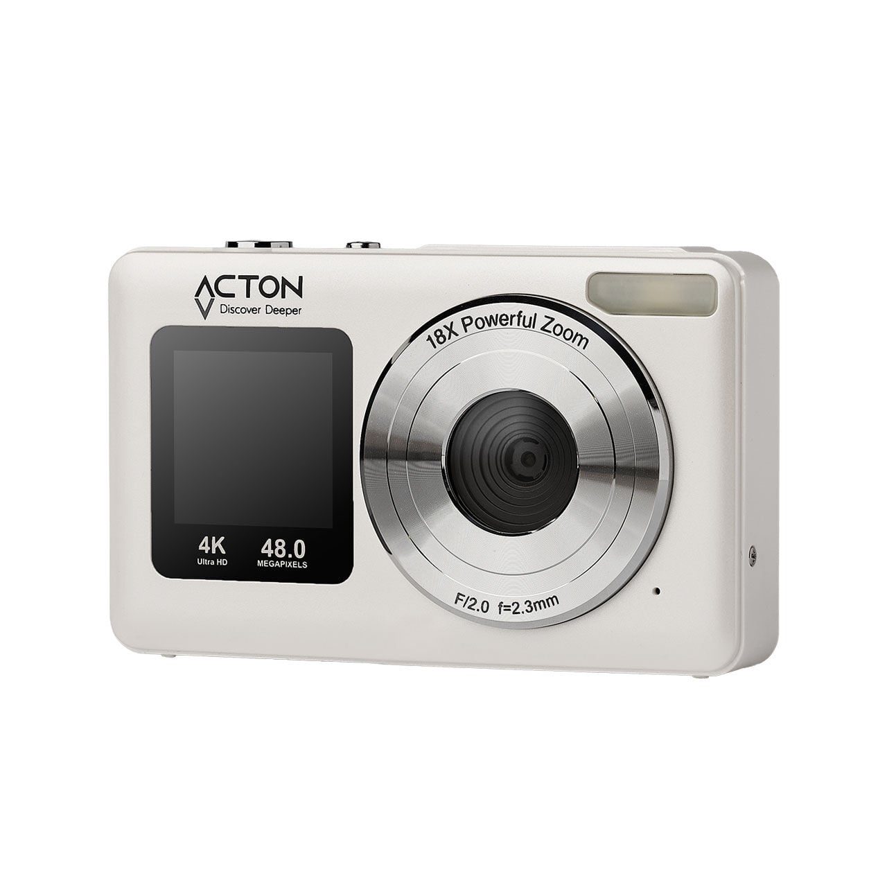 Acton Selfix Dijital Kompakt Fotoğraf Makinesi Retro Kamera - Beyaz