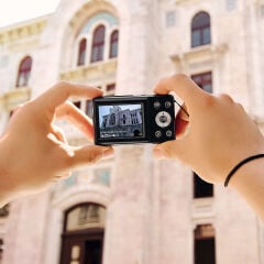 Acton Selfix Dijital Kompakt Fotoğraf Makinesi Retro Kamera - Beyaz