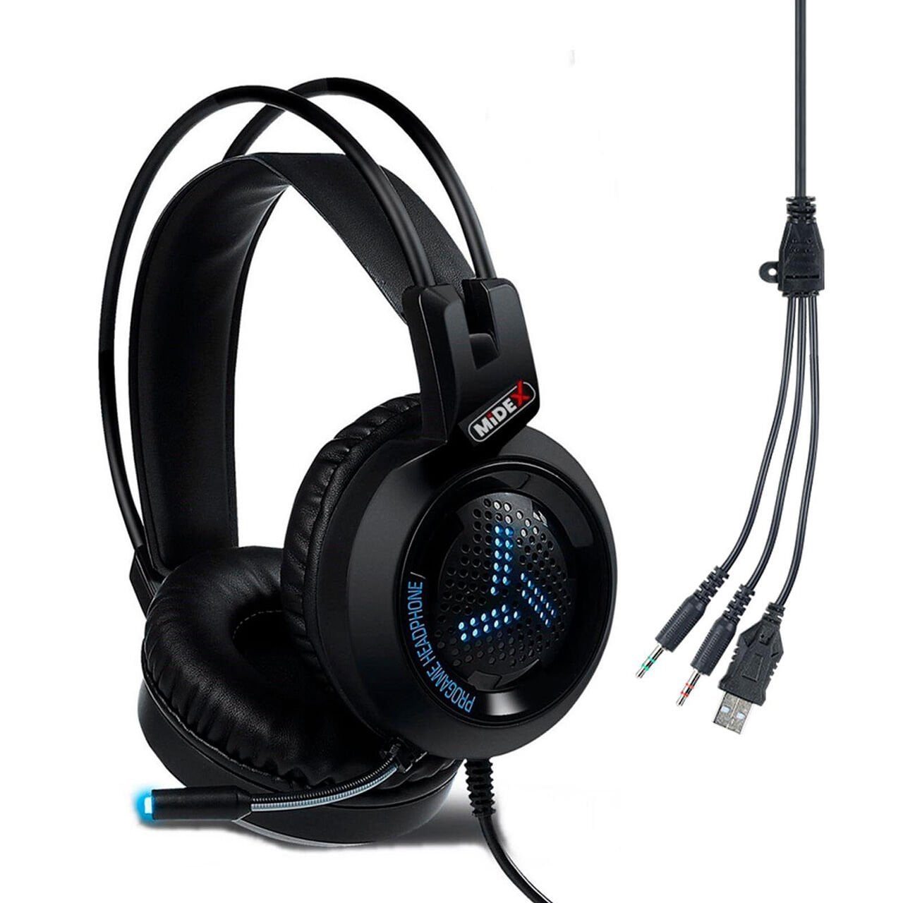 Midex GMR-X100 Mikrofonlu Led Işıklı Stereo Surround Oyuncu Kulaklığı