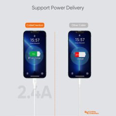Cablecreation CC1121-G Lightning - Type-c PD Hızlı Usb Data ve Şarj Kablosu Beyaz