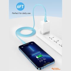 Cablecreation CC1122-G Lightning - Type-c PD Hızlı Usb Data ve Şarj Kablosu Mavi
