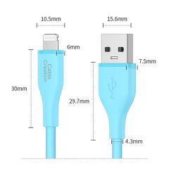 Cablecreation CC1122-G Lightning - Type-c PD Hızlı Usb Data ve Şarj Kablosu Mavi