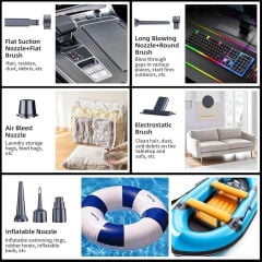 Leerfei LF-6122 Şarjlı Kablosuz El (Araç) Süpürgesi 8 in 1