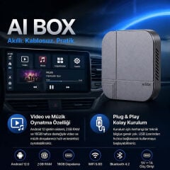 Markofist MF-CP10 Kablosuz CarPlay AI Box, Android ve iOS Uyumlu, 2GB RAM, 16GB Hafıza