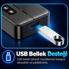 Markofist MF-M60 NFC Bluetooth 5.4 Ses Alıcı ve Verici (USB ve Hafıza Kartı Girişli)