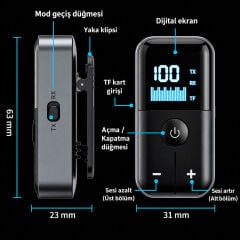 Markofist MF-M20 Bluetooth 5.4 Ses Alıcı ve Verici  AUX, Micro SD Kart