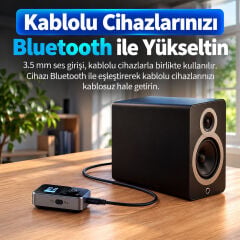 Markofist MF-M20 Bluetooth 5.4 Ses Alıcı ve Verici  AUX, Micro SD Kart