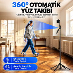 Markofist C17 360° Otomatik Yüz Takipli Akıllı Telefon Tripodu ve Selfie Çubuğu