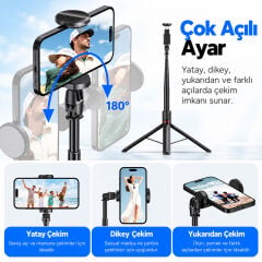 Markofist TT01 177cm Otomatik Açılan Tripod ve Bluetooth Kumandalı Selfie Çubuğu