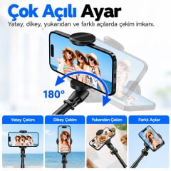 Markofist TT01 177cm Otomatik Açılan Tripod ve Bluetooth Kumandalı Selfie Çubuğu
