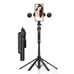 Markofist C12 180cm 360° Yapay Zeka Destekli Otomatik Yüz Takipli LED Işıklı Gimbal Tripod ve Selfie Çubuğu