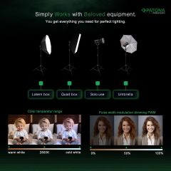 PATONA COB-300 Watt Bi Color Tek'li Kit LED Video Işığı