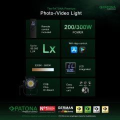 PATONA COB-300 Watt Bi Color Tek'li Kit LED Video Işığı