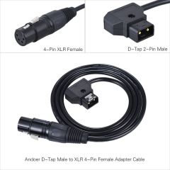 Andoer D4261 D-Tap Erkek - XLR 4-Pin Dişi Adaptör Güç Kaynağı Kablosu