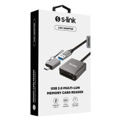 S-link SL-CR21 2 in 1 Hızlı SD Kart Okuyucu