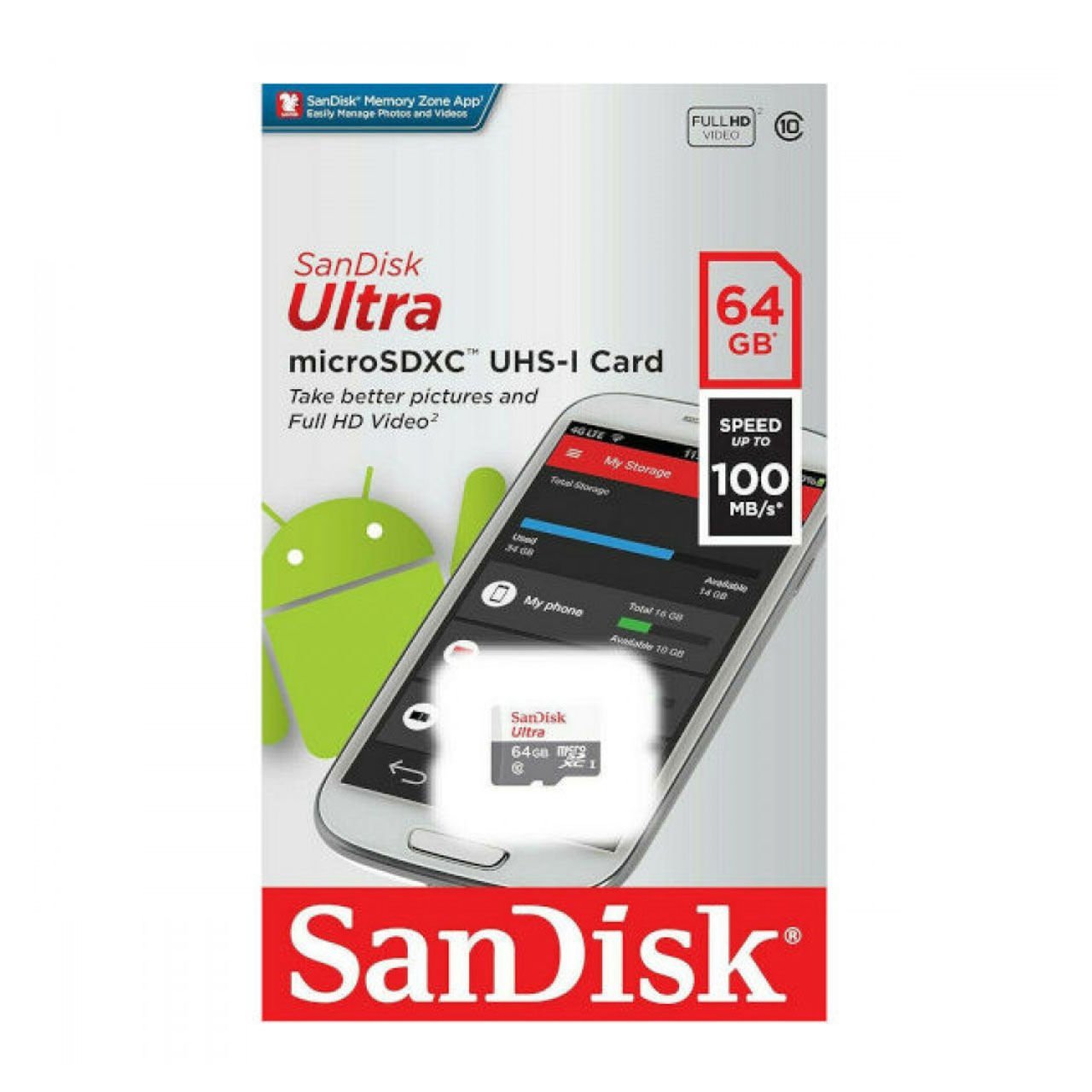 Sandisk Ultra 64GB 100mb/s MicroSDXC Hafıza Kartı