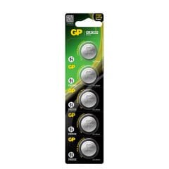 GP CR2032 2032 Boy Lityum Düğme Pil, 3 Volt, 5'li Kart