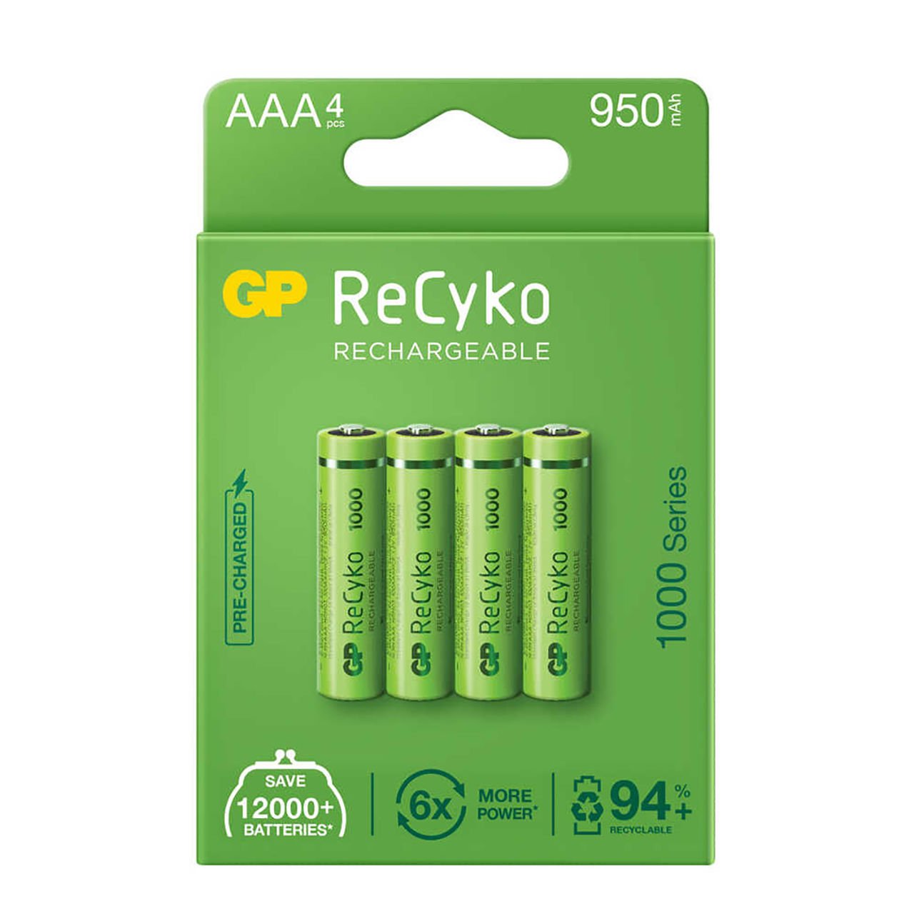 GP ReCyko Şarj Edilebilir AAA İnce Kalem Pil 4'lü (GP100AAAHCE-2EB4)